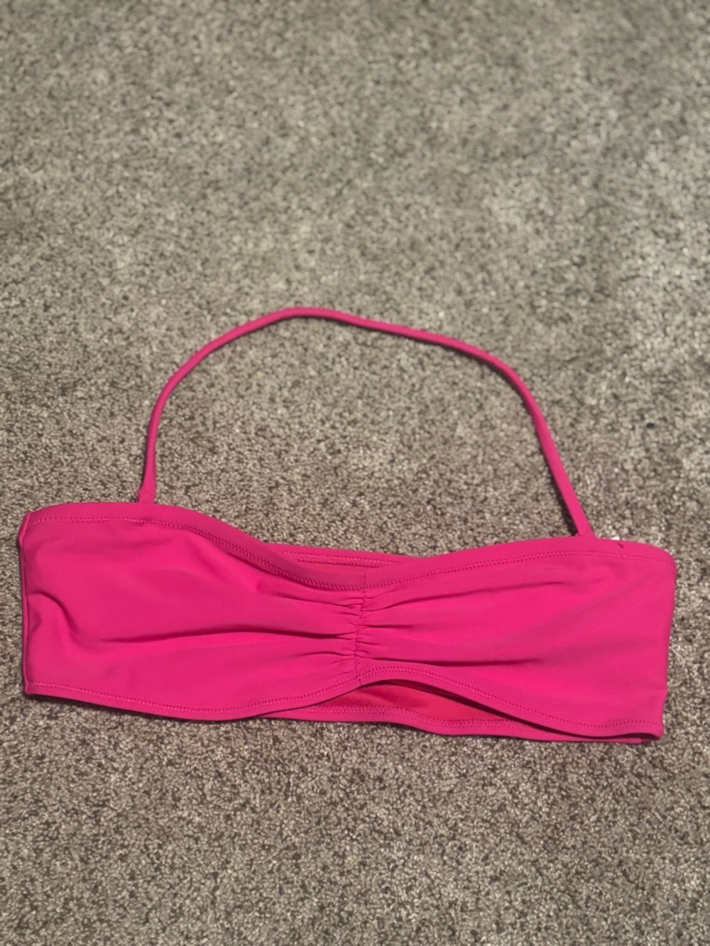 Forever 21 Hot Pink Bandeau Swim Top with halter Strap